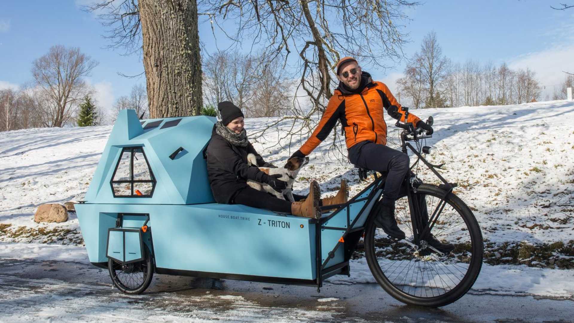 Три в одном: велосипед, дом на колесах и лодка Уникальное транспортное средство